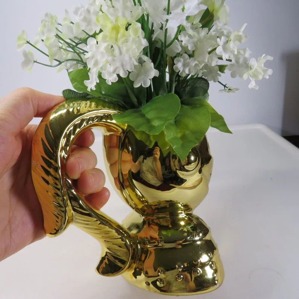 Gold Knight in Shining Armor with White Flowers
